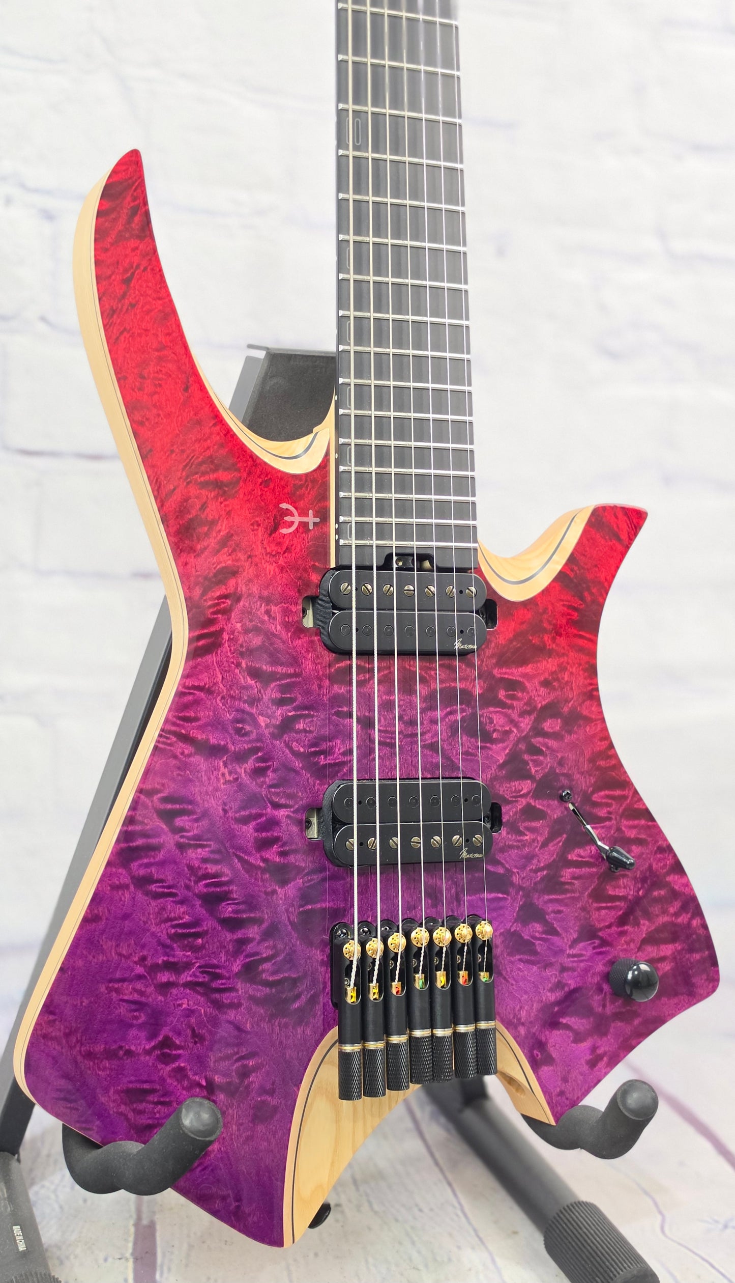 Infinia Guitars Neptune Headless 26.5" 7 String Electric Guitar Ionized Neon