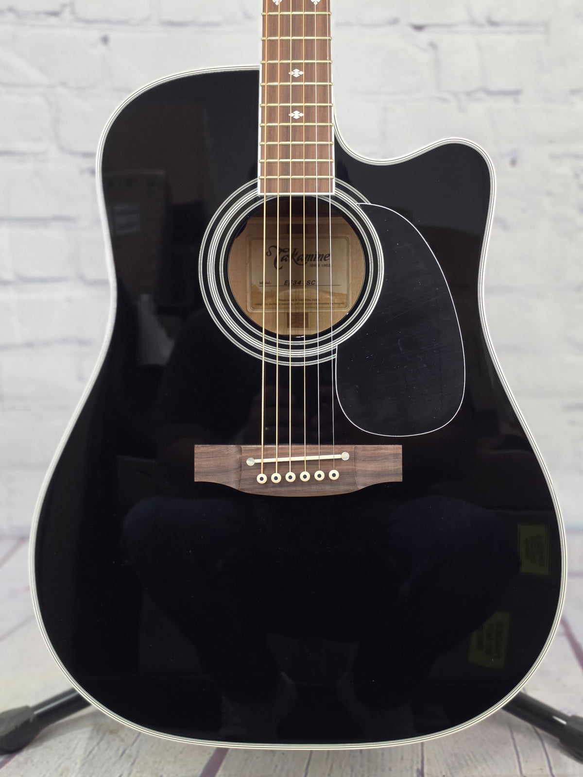Takamine EF341SC 6 String Dreadnaught Acoustic Guitar Gloss Black