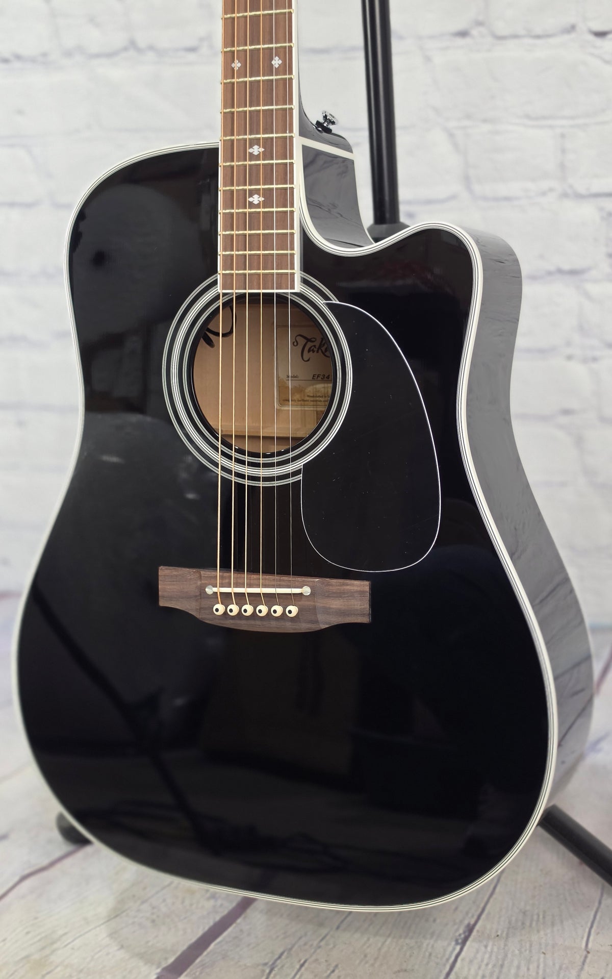 Takamine EF341SC 6 String Dreadnaught Acoustic Guitar Gloss Black