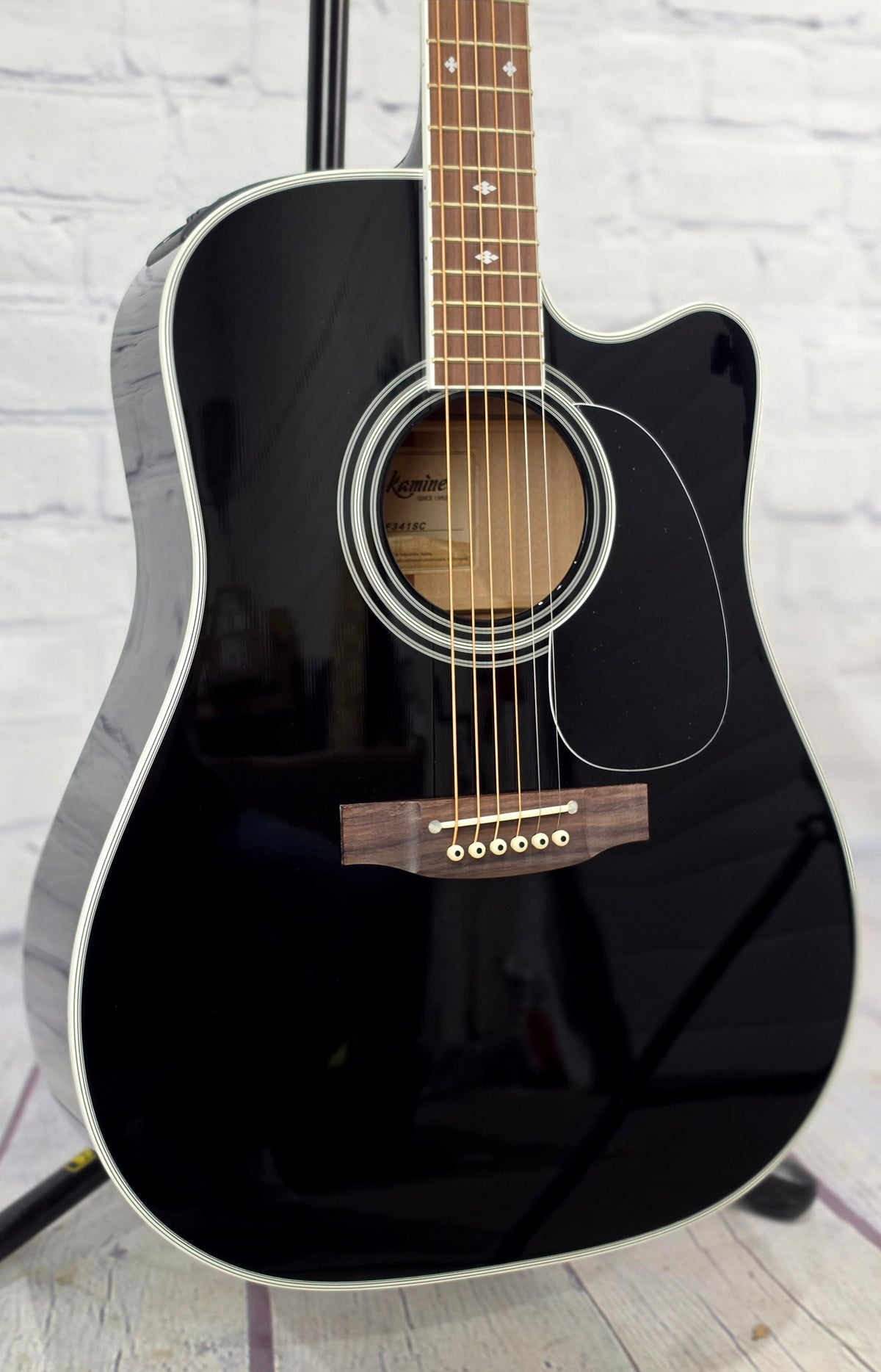 Takamine EF341SC 6 String Dreadnaught Acoustic Guitar Gloss Black