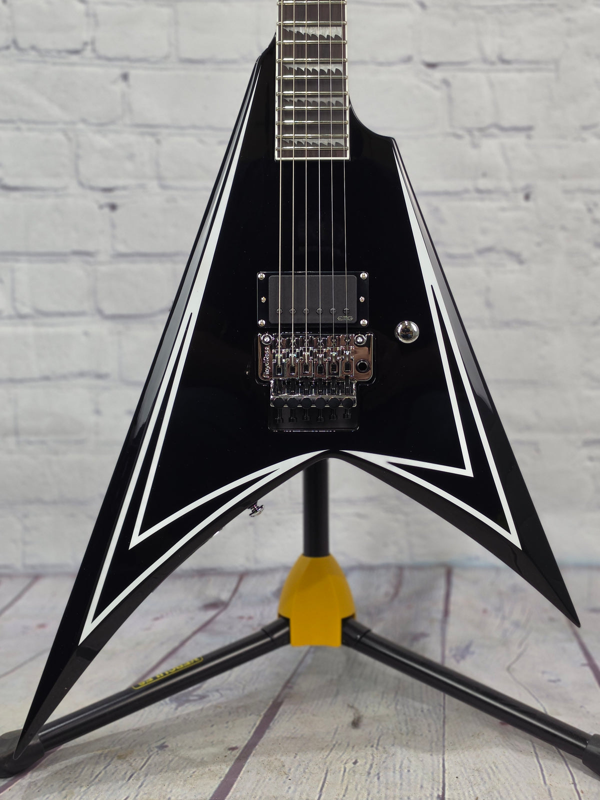 ESP LTD Alexi Laiho Sawtooth SE 20th Anniversary 6 String Electric Guitar Black w/White Pinstripe
