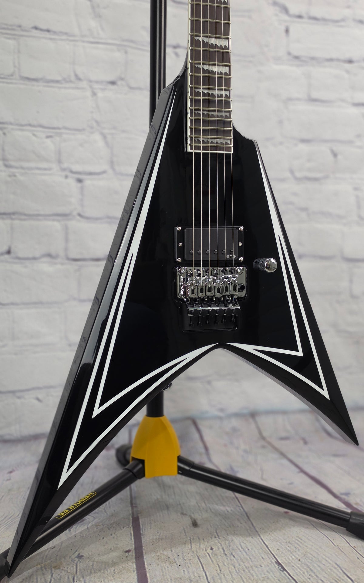 ESP LTD Alexi Laiho Sawtooth SE 20th Anniversary 6 String Electric Guitar Black w/White Pinstripe