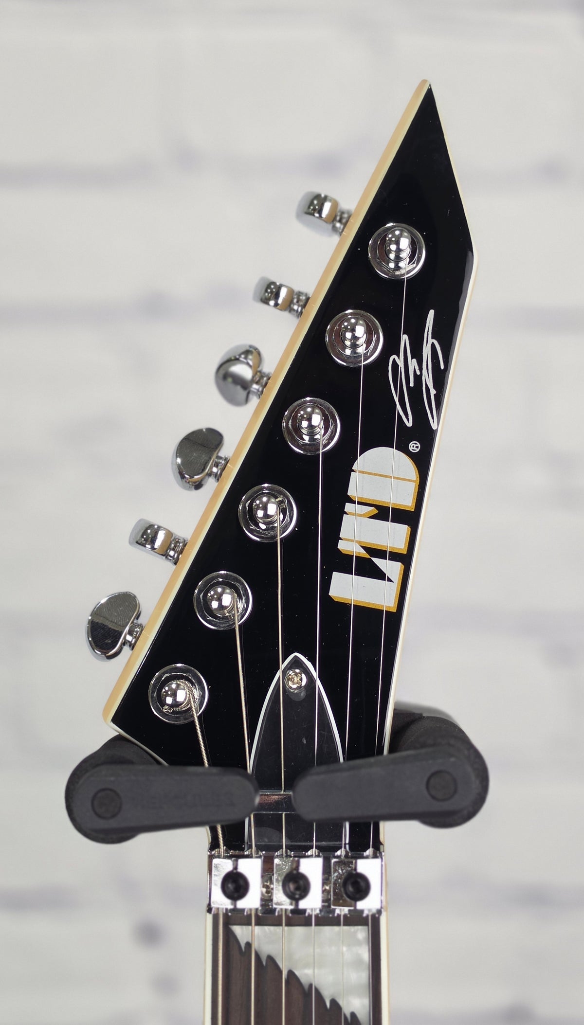 ESP LTD Alexi Laiho Sawtooth SE 20th Anniversary 6 String Electric Guitar Black w/White Pinstripe