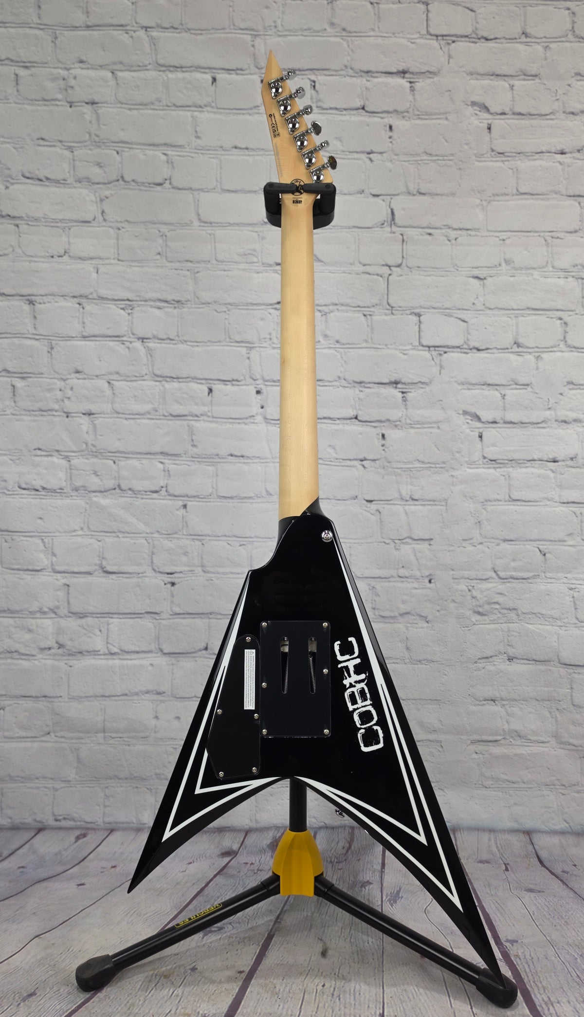 ESP LTD Alexi Laiho Sawtooth SE 20th Anniversary 6 String Electric Guitar Black w/White Pinstripe