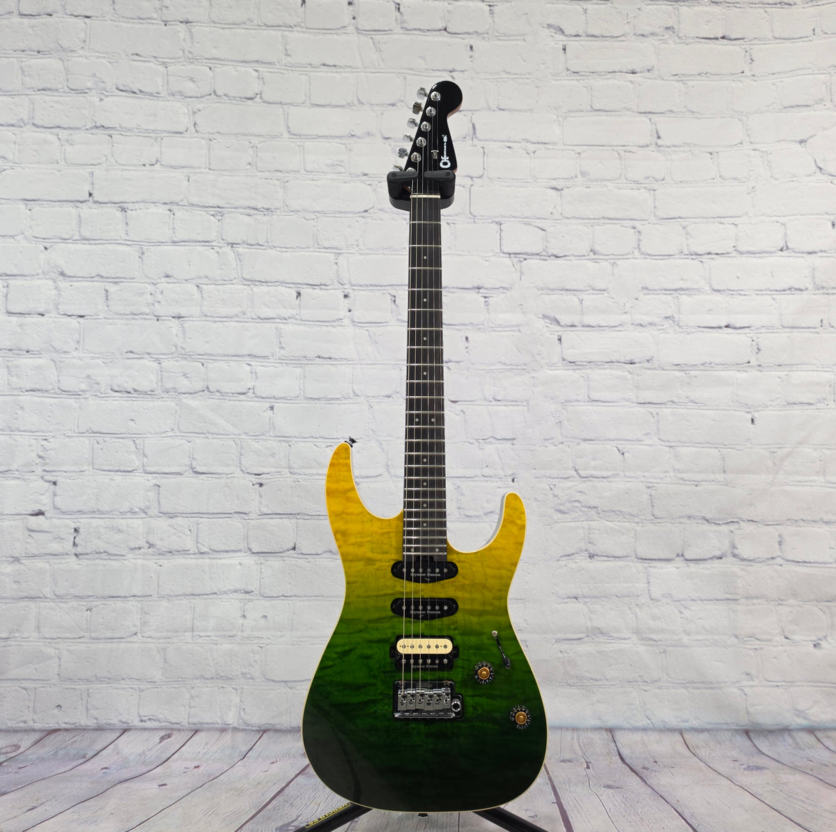 Charvel Pro-Mod Plus Dinky DK24 HSS 2PT EB QM Ebony Fingerboard 6 String Electric Guitar Zombie Fade