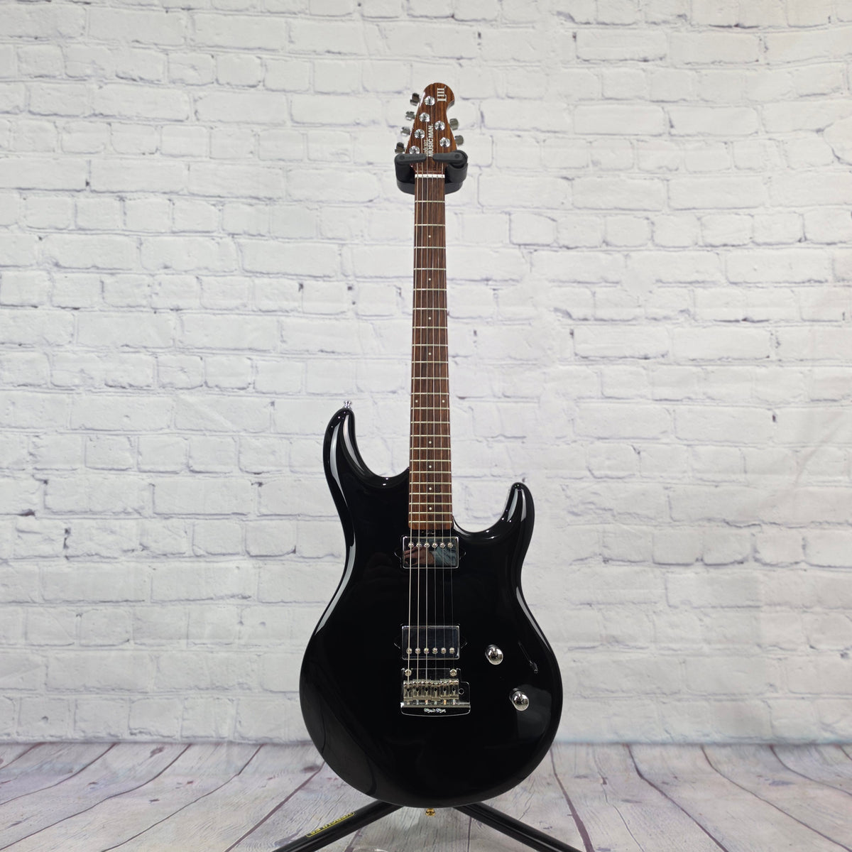 USED Ernie Ball Music Man EBMM Luke III HH 6 String Electric Guitar Gloss Black Rosewood Neck