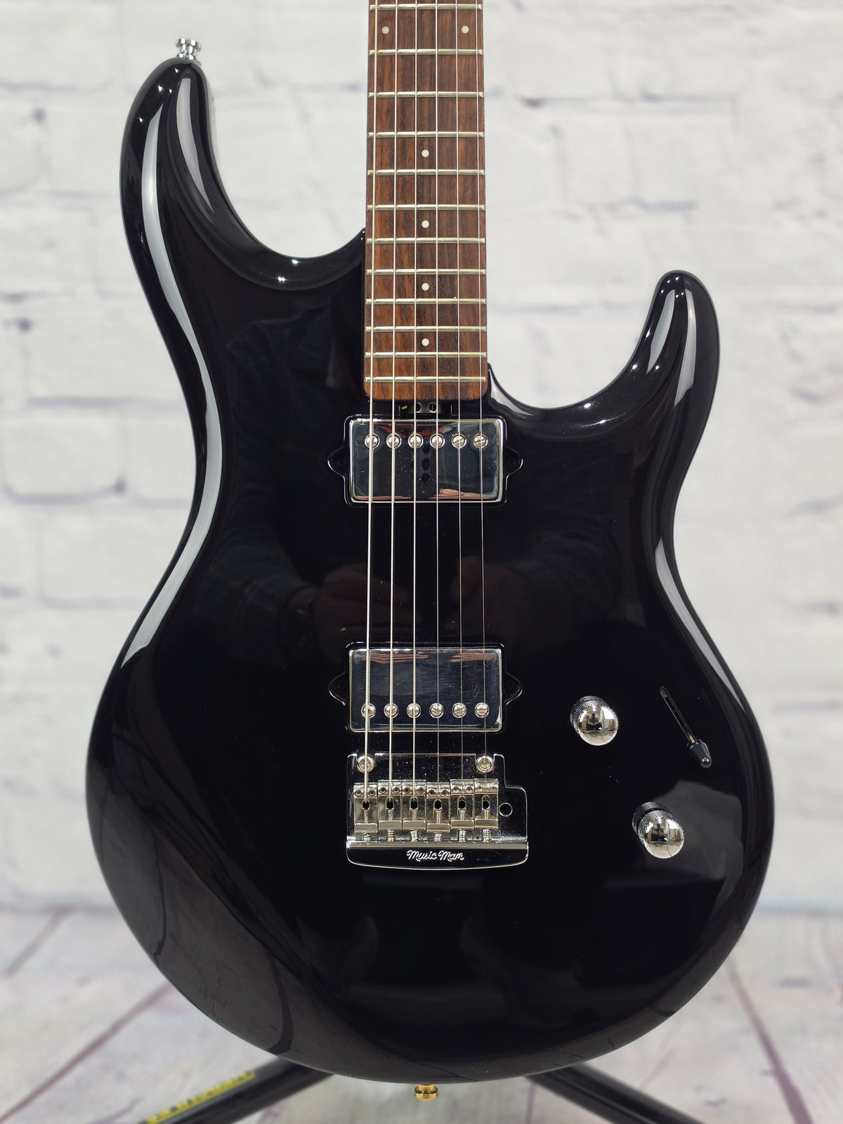 USED Ernie Ball Music Man EBMM Luke III HH 6 String Electric Guitar Gloss Black Rosewood Neck