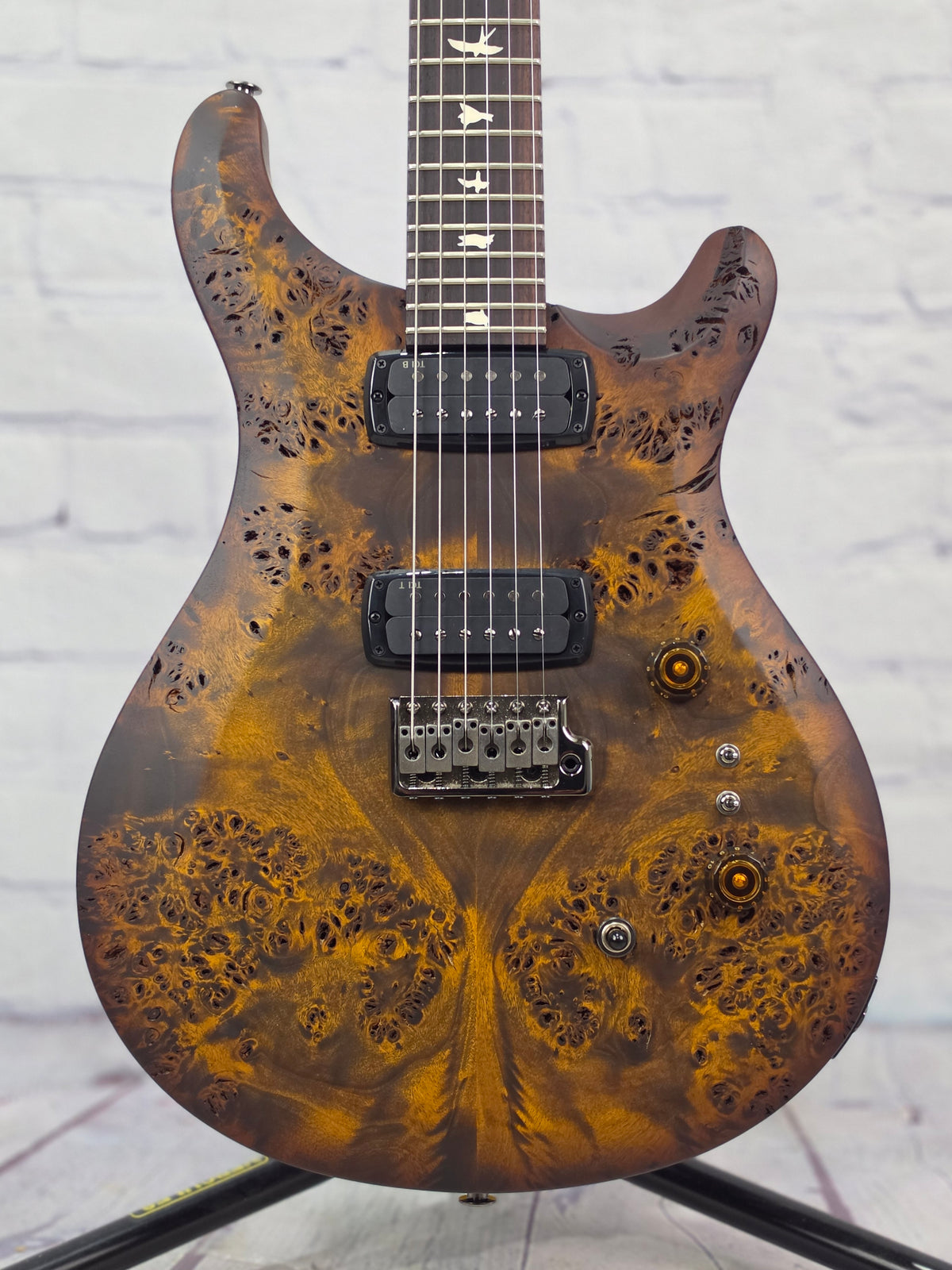 Paul Reed Smith PRS Guitars S2 Custom 24-08 Limited Edition Poplar Burl 6 String Electric Guitar Black Gold Burst