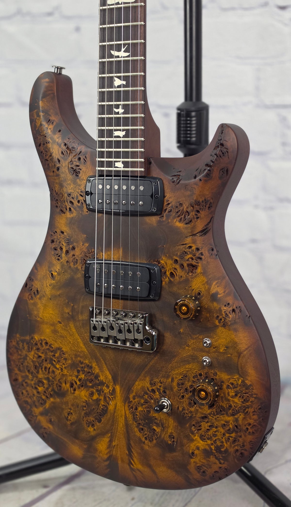 Paul Reed Smith PRS Guitars S2 Custom 24-08 Limited Edition Poplar Burl 6 String Electric Guitar Black Gold Burst
