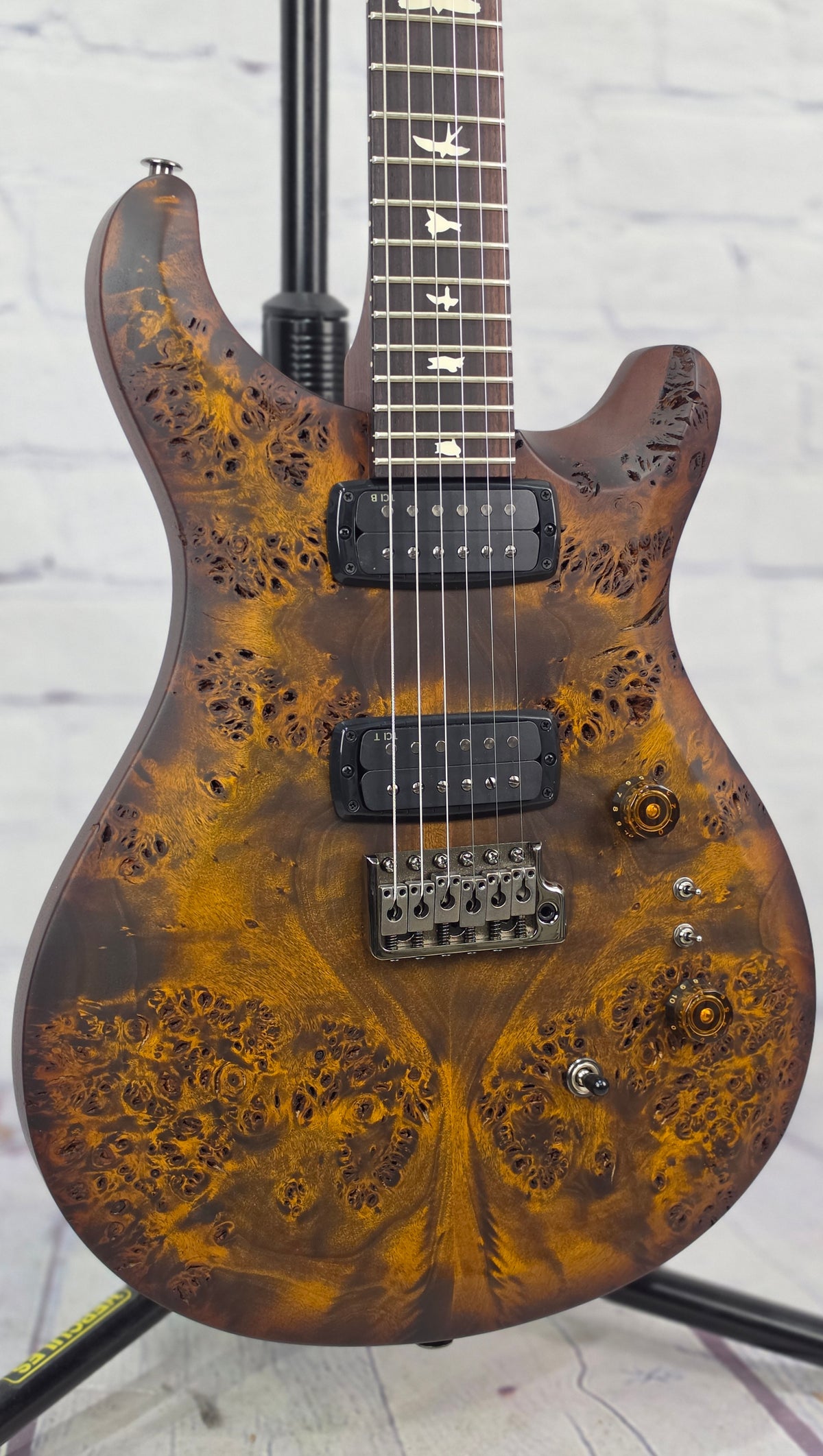 Paul Reed Smith PRS Guitars S2 Custom 24-08 Limited Edition Poplar Burl 6 String Electric Guitar Black Gold Burst