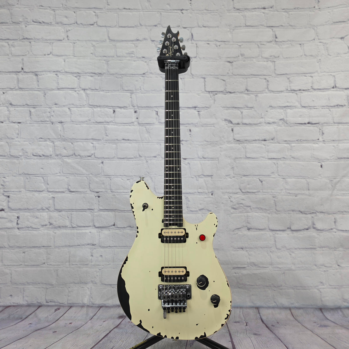 EVH Guitars Limited Edition Wolfgang Special Striped Series 2015 Tour 6 String Electric Guitar Distressed Ivory