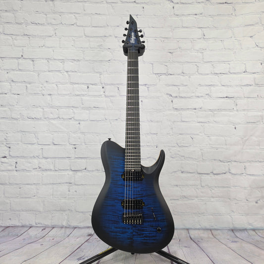 Balaguer Guitars Standard Series Seraph 7 String Electric Guitar Satin Royal Blue Burst