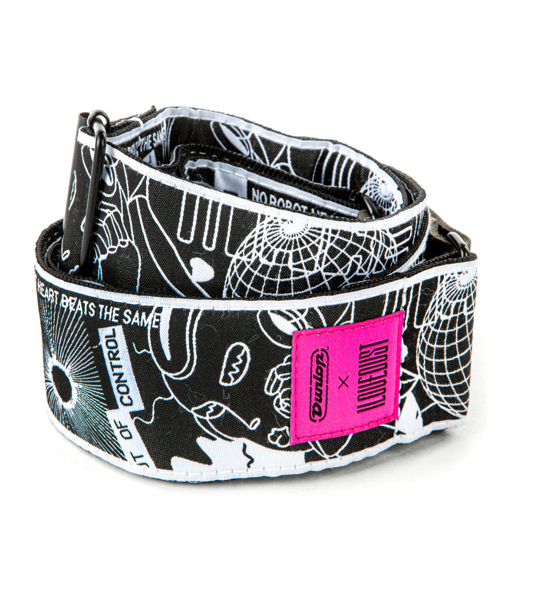 Dunlop ILOVEDUST Robot Heart Guitar Strap