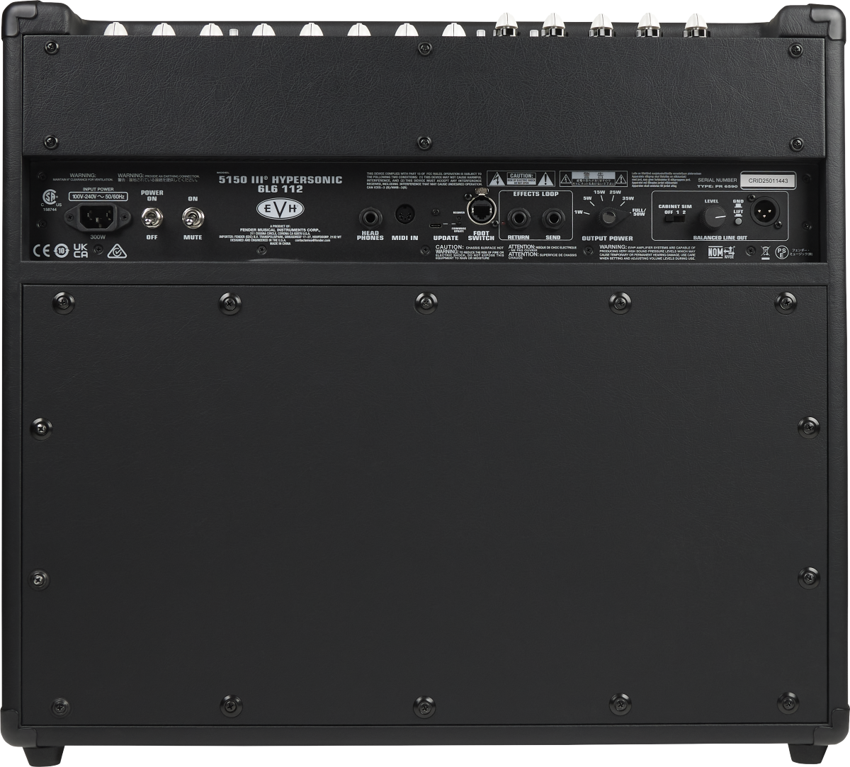 EVH Guitars 5150III Hypersonic 6L6 1x12 Combo Guitar Amplifier w/Footswitch Black