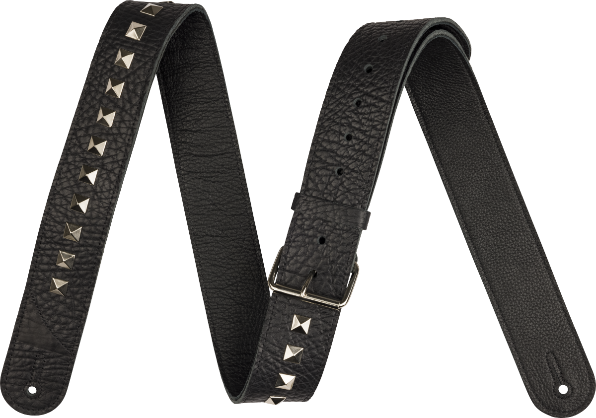 Jackson® Metal Stud Leather Guitar Strap Black 2.5"