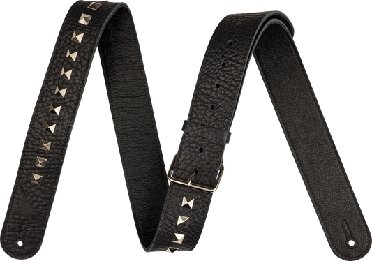 Jackson® Metal Stud Leather Guitar Strap Black 2.5"