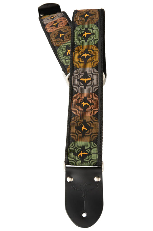 Paul Reed Smith PRS 2” Deluxe Retro Strap, Custom Jacquard, Orange Birds