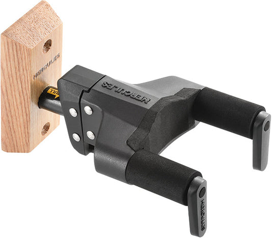 HERCULES AUTO GRIP SYSTEM (AGS) GUITAR HANGER, WOOD BASE, SHORT ARM GSP38WB PLUS