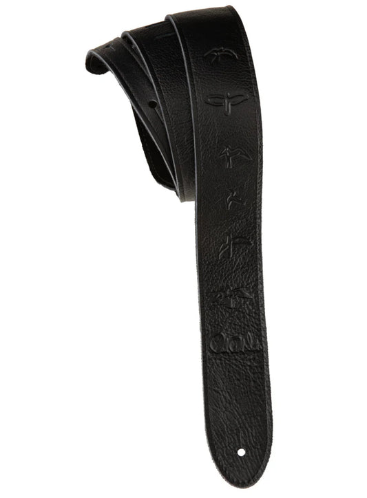 Paul Reed Smith PRS 2” Leather Strap Embossed Birds Black