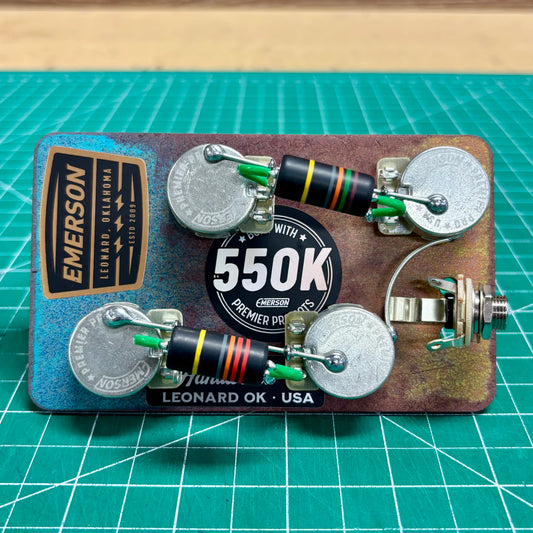 Emerson Custom Les Paul 550k Long Shaft Prewired Harness Kit - Premier Pro 550K-LP-BB