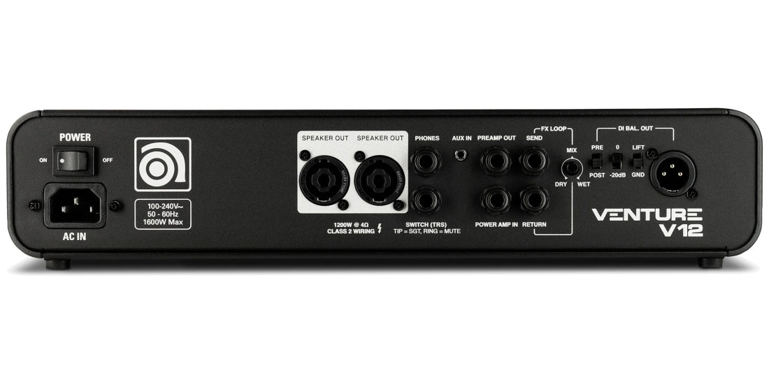 Ampeg Venture V12 1200w Compact Bass Amplifier Head