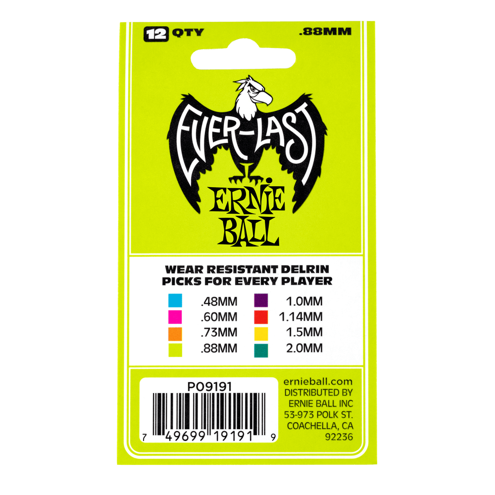 Ernie Ball Everlast Guitar Picks .88mm