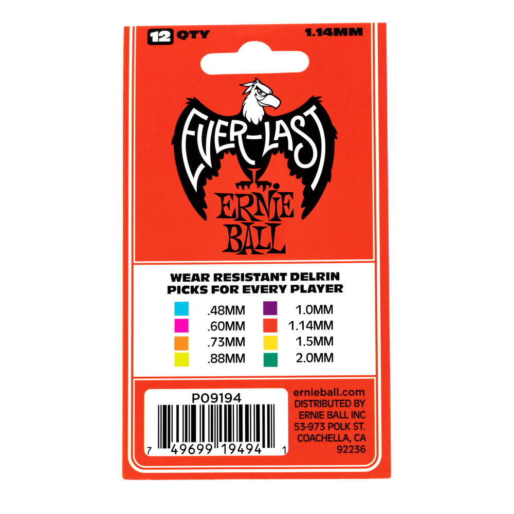 Ernie Ball Everlast Guitar Picks 1.14mm