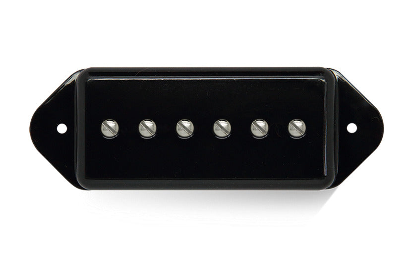 2 Coppie Coperture Pickup Per Chitarra Stile P-90 Dogear - PN-DNH-NB, Fori Senza Fori, Colore Nero
