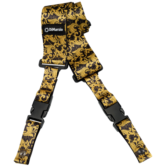 Dimarzio Cliplock Steve Vai Guitar Strap UtoPIA Gold/Black DD2250