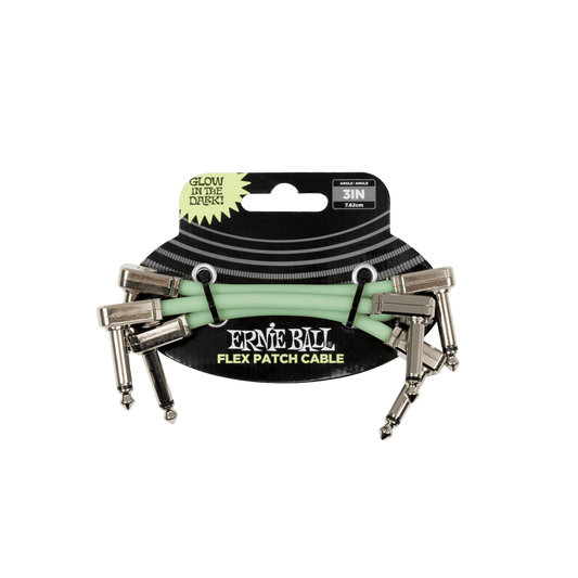 Ernie Ball Glow-in-the-Dark Flex patch cables - 3 PACK (P06474)