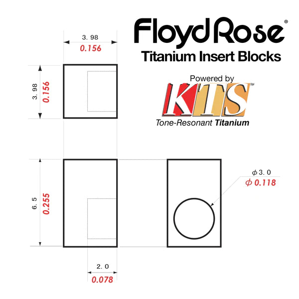 Floyd Rose KTS Titanium Saddle String Lock Blocks (6)