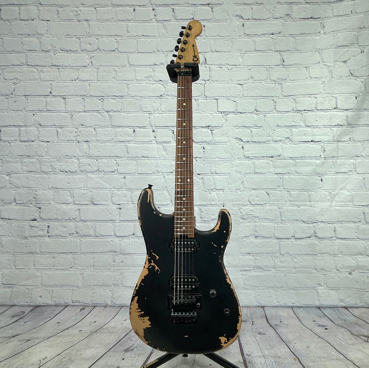 Charvel Pro-Mod Relic San Dimas Style 1 HH FR PF 6 String Electric Guitar Weathered Black