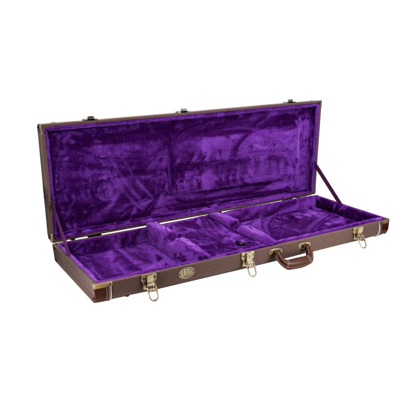 Profile Hardshell Rectangular Electric Guitar Case Brown Fabric