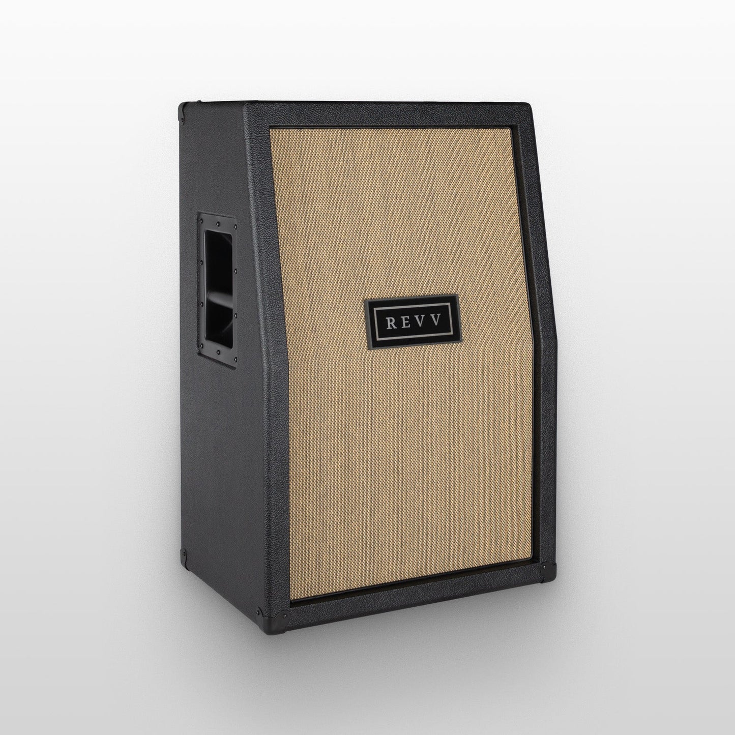 Revv Amplification 2x12 Vertical Guitar Amp Speaker Cabinet Slanted Black