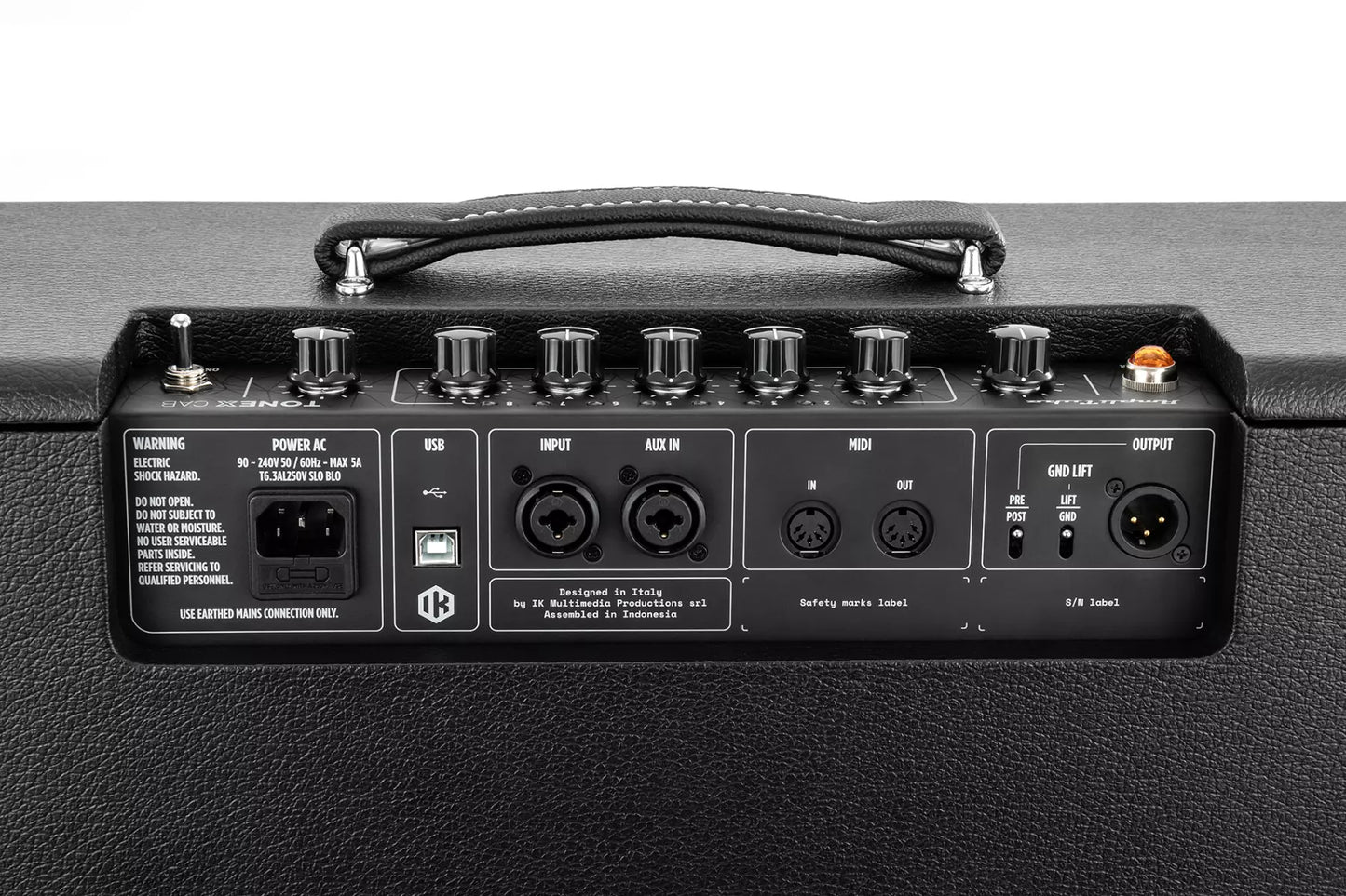 IK Multimedia Tonex Powered FRFR Cabinet 1x12 Guitar Amplifier Modeling Black Tolex
