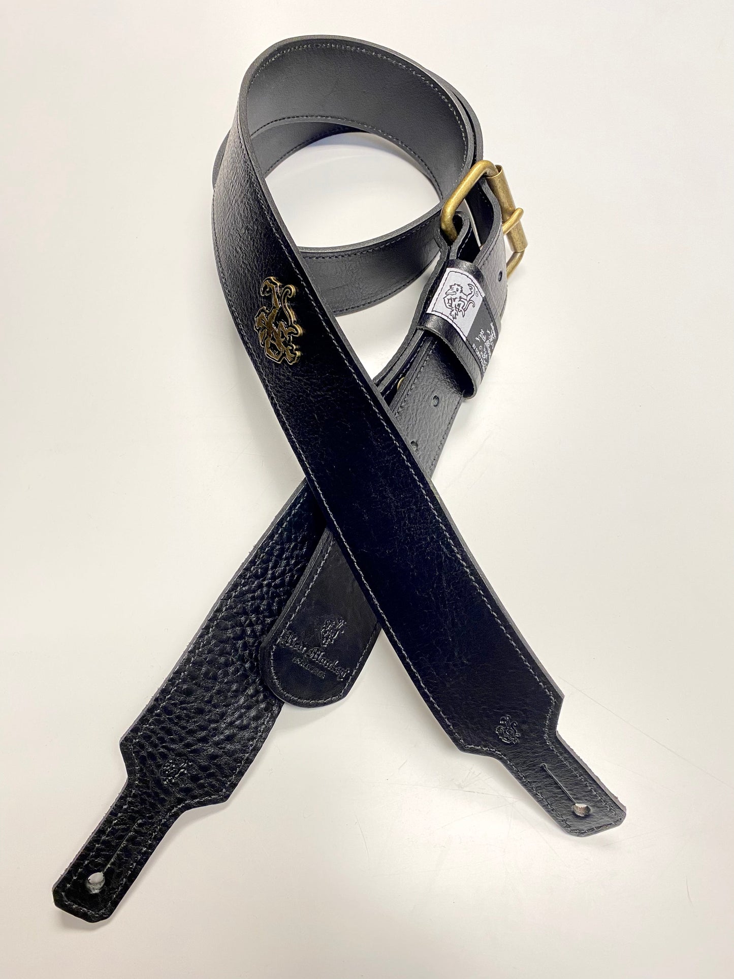 Red Monkey Designs 2" Classic Guitar Strap (Black/Antique Brass, Size: 2)