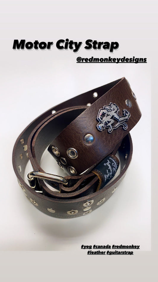 Red Monkey Designs Motor City Guitar Strap (Chocolate)