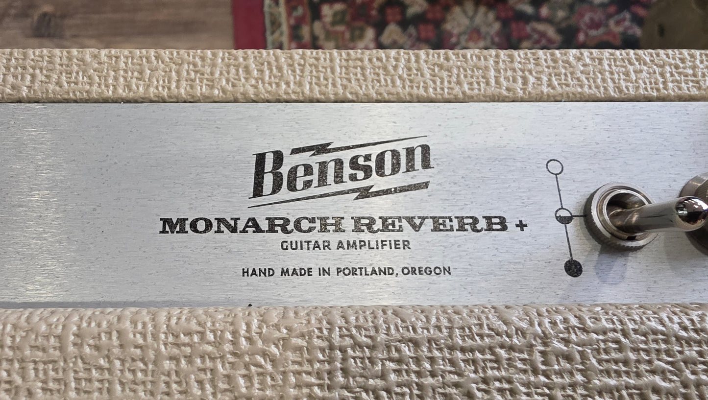 USED Benson Amps Monarch Reverb + 1x12 Combo Amplifier Blonde Tolex