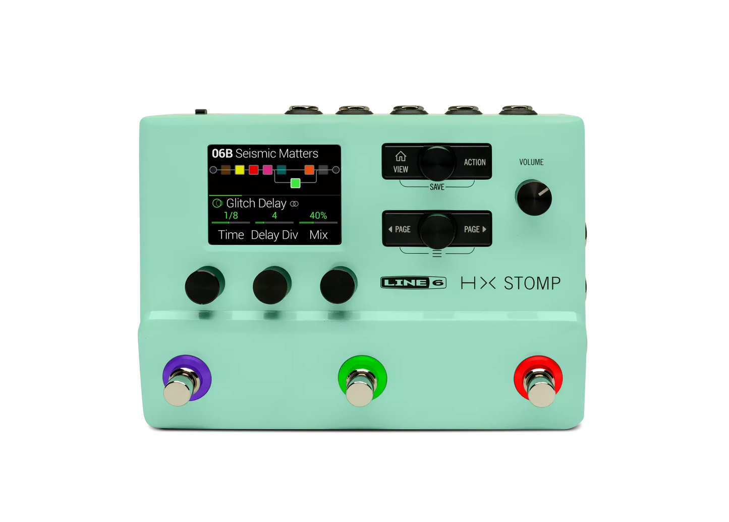Line 6 HX Stomp Modeling Pedal Seafoam Green Amp Simulator Multi Effects