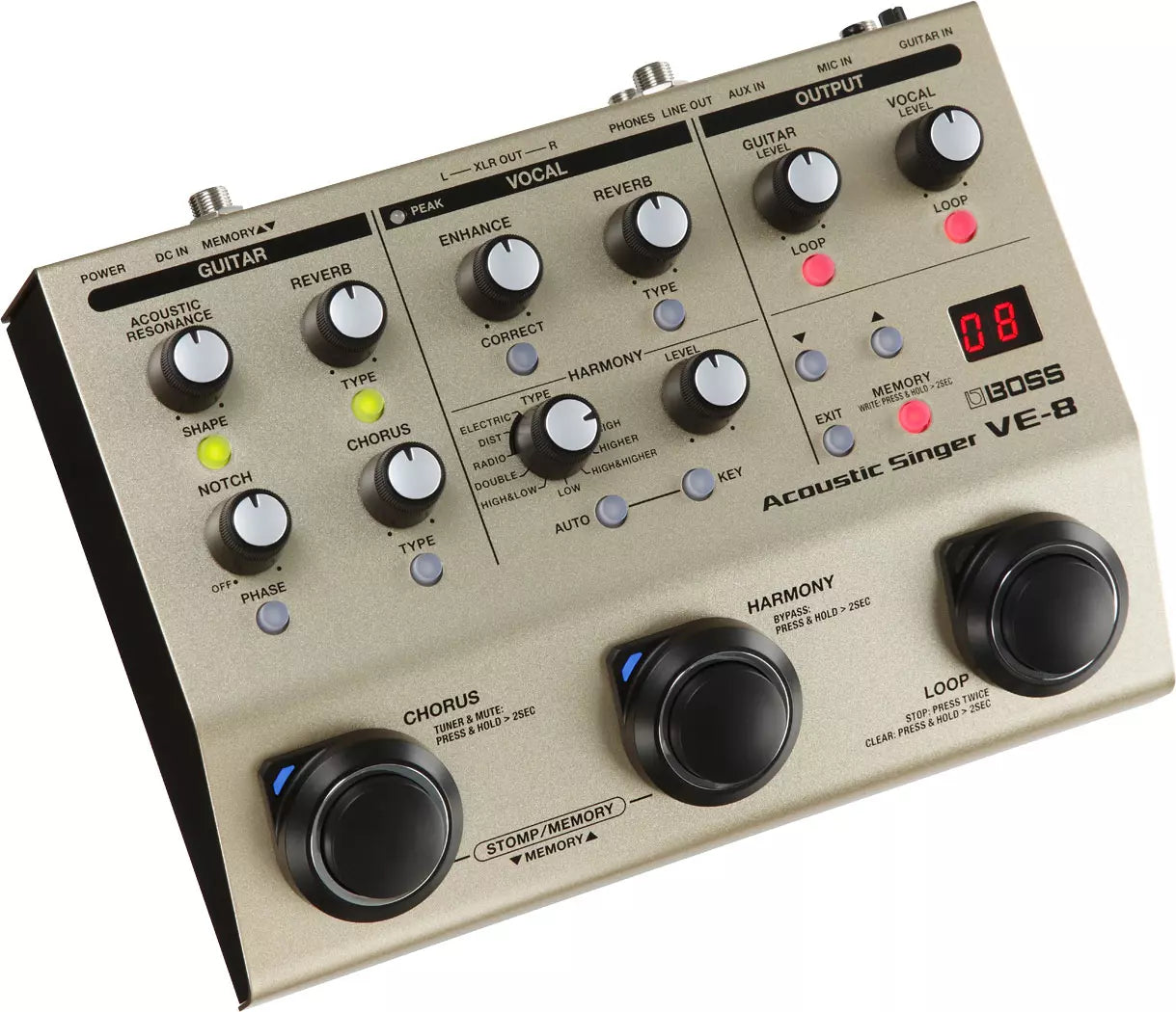 Boss VE-8 Acoustic Singer Vocal Processor Pedal – Guitar Brando