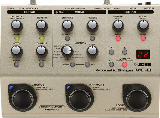 Boss VE-8 Acoustic Singer Vocal Processor Pedal