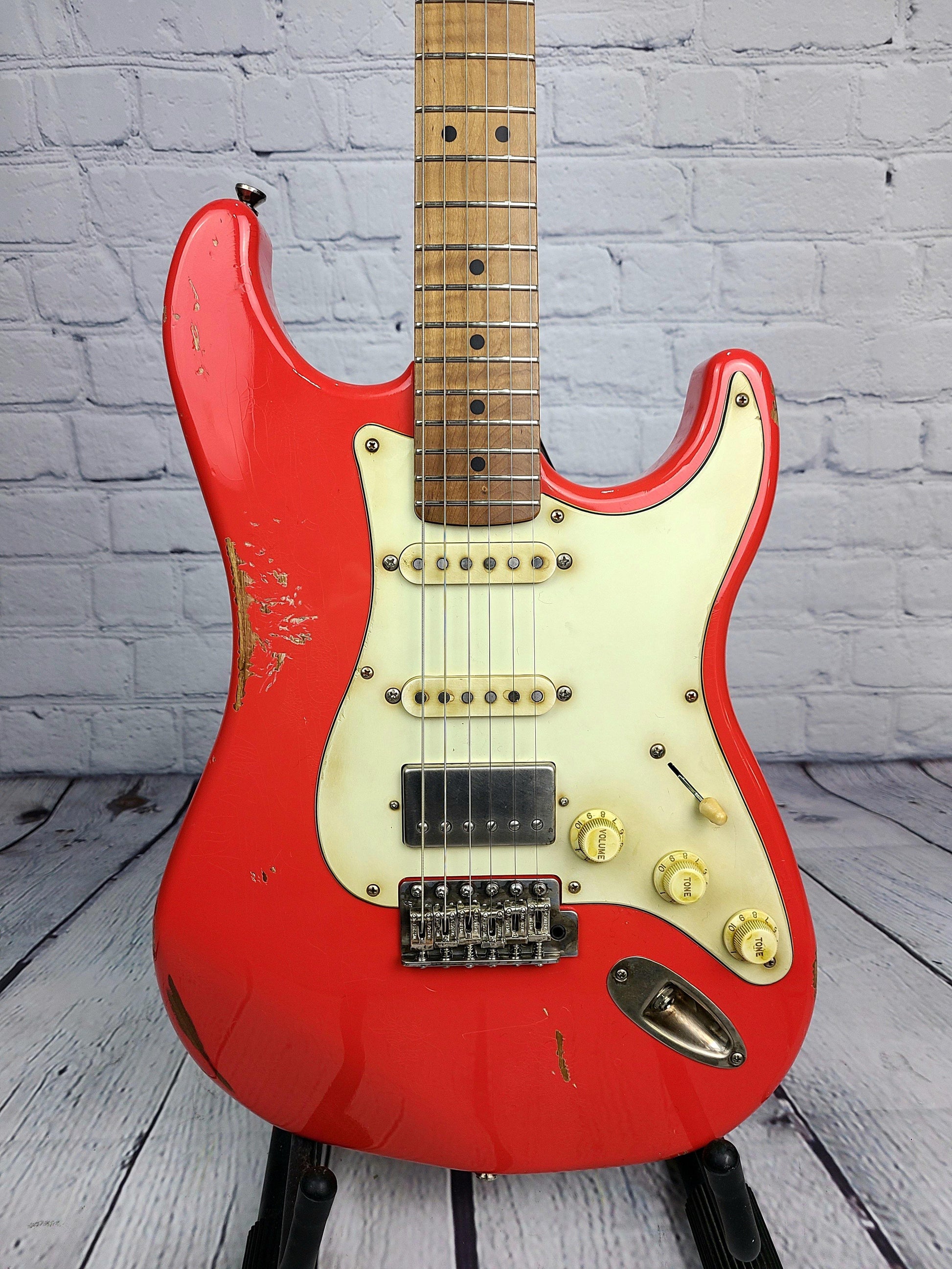 LsL Instruments Saticoy HSS NAMM 2021 Limited Roasted Run Fiesta Red "Tamali" - Guitar Brando