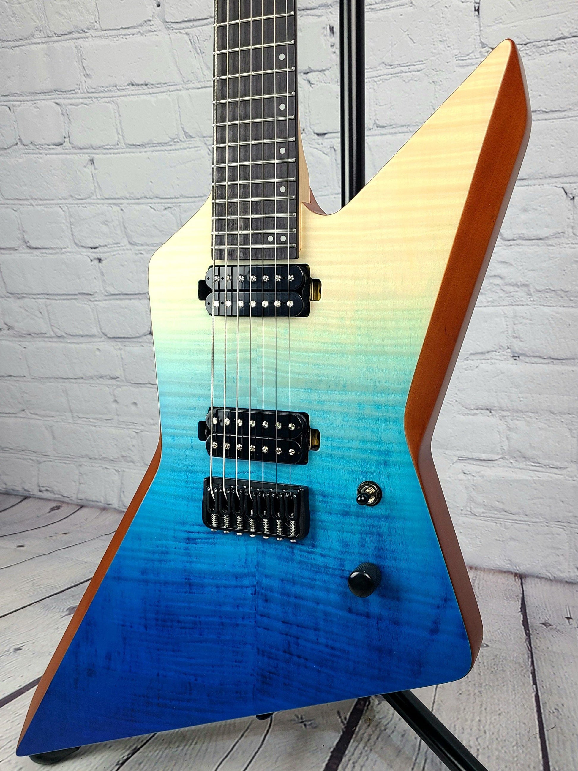 Cerberus Guitars Moros 7 String 26.5" Baritone Aegean Fade - Guitar Brando