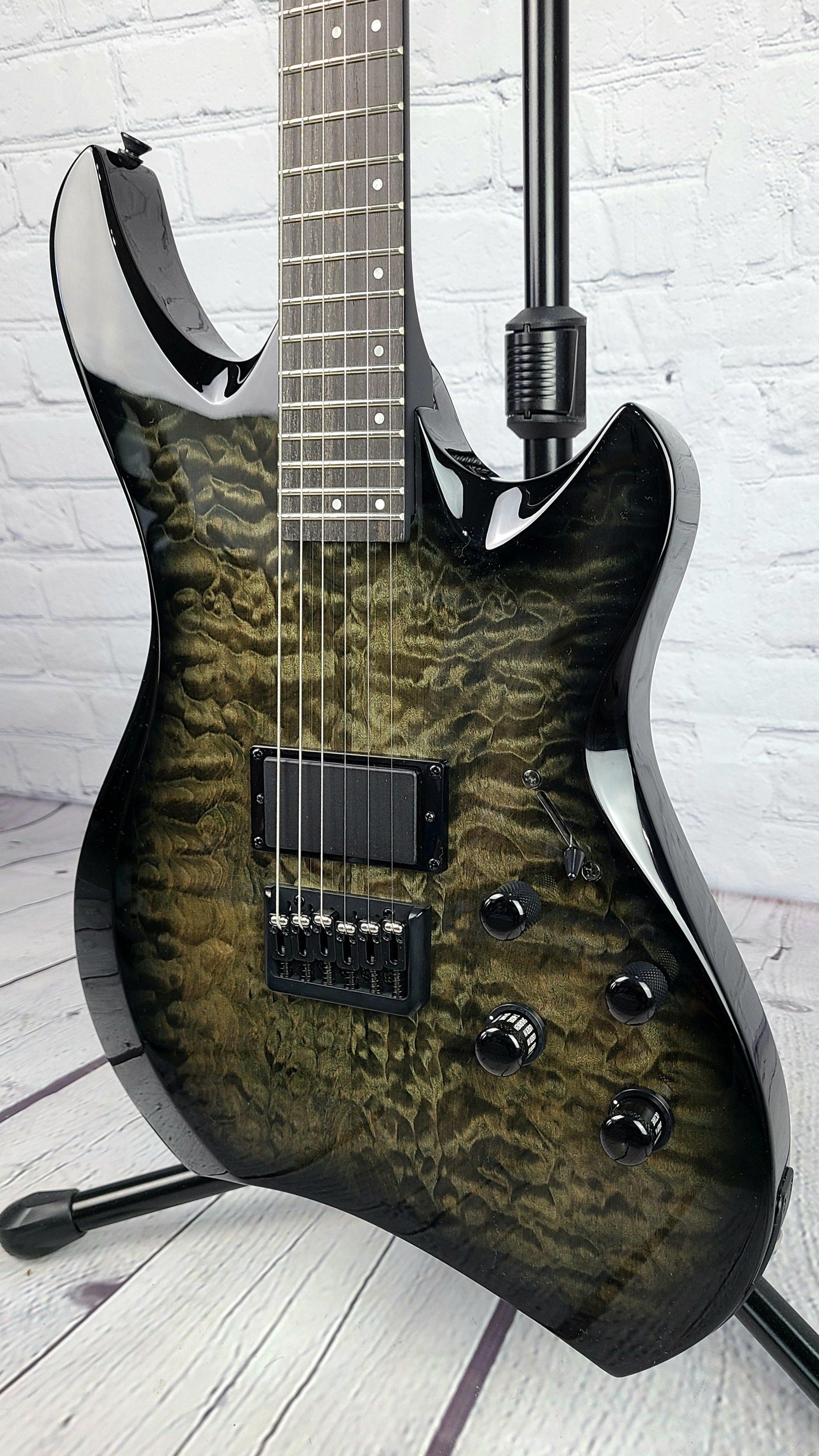 Line 6 Shuriken SR250 Variax Electric Guitar Charcoal Black Quilt - Guitar Brando