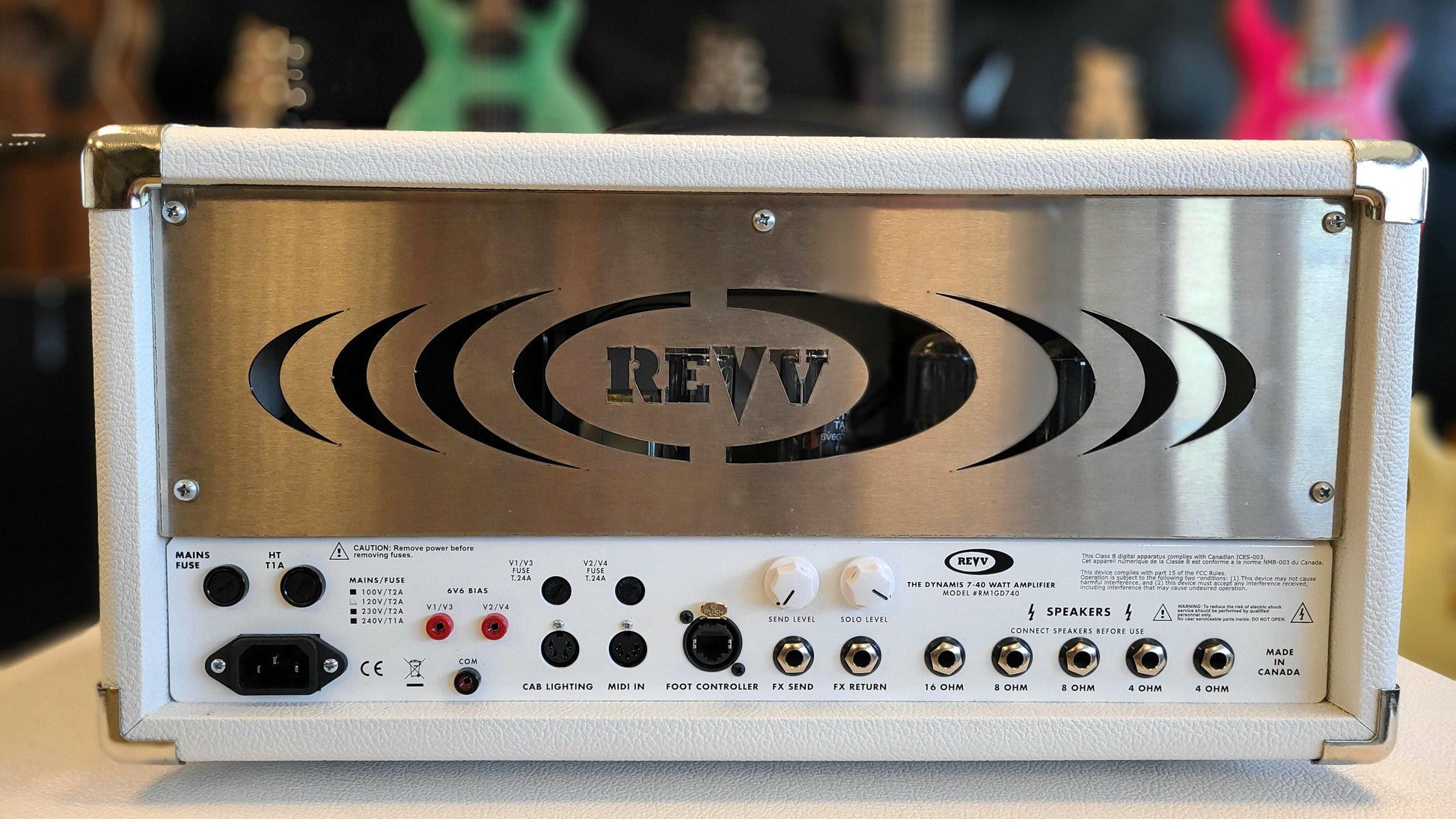 USED Revv Dynamis 7-40 Mk II 6L6 Tube Amp Head White - Guitar Brando