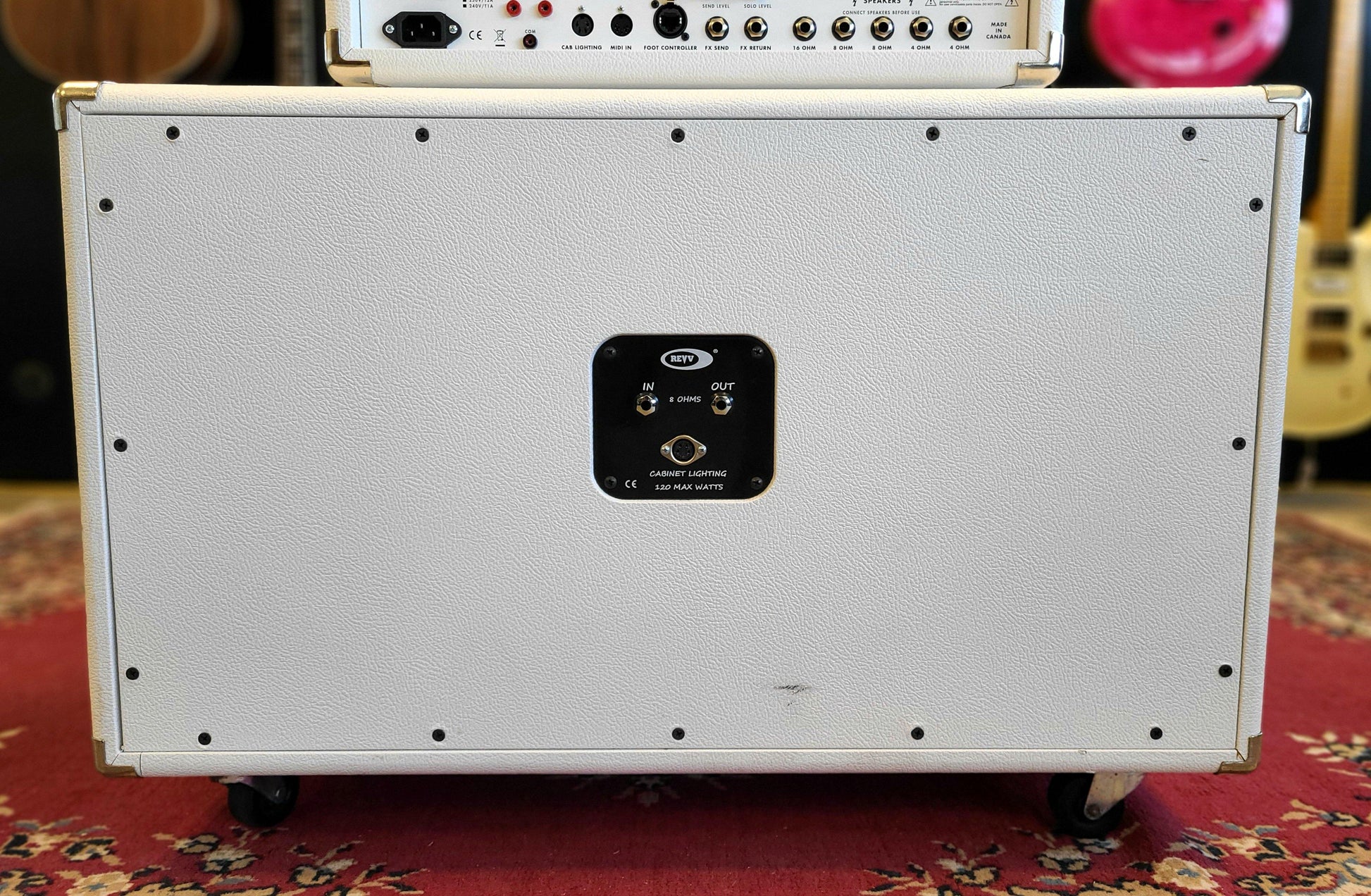 USED Revv 2x12 Speaker Cabinet White Tolex – Guitar Brando