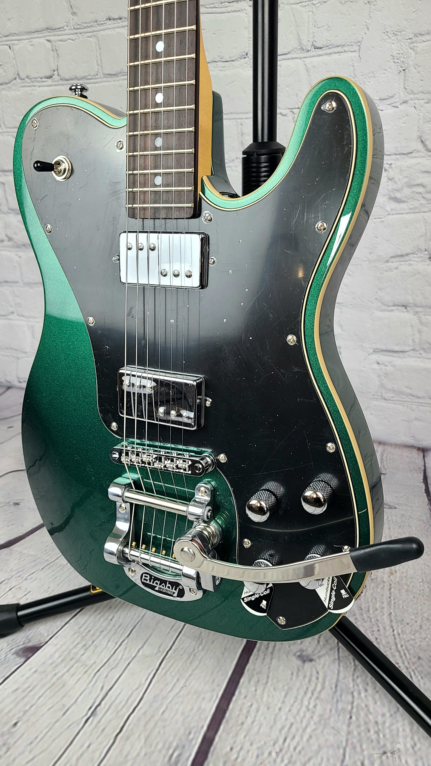 USED Schecter Fastback II B Dark Emerald Green Electric Guitar Bigsby
