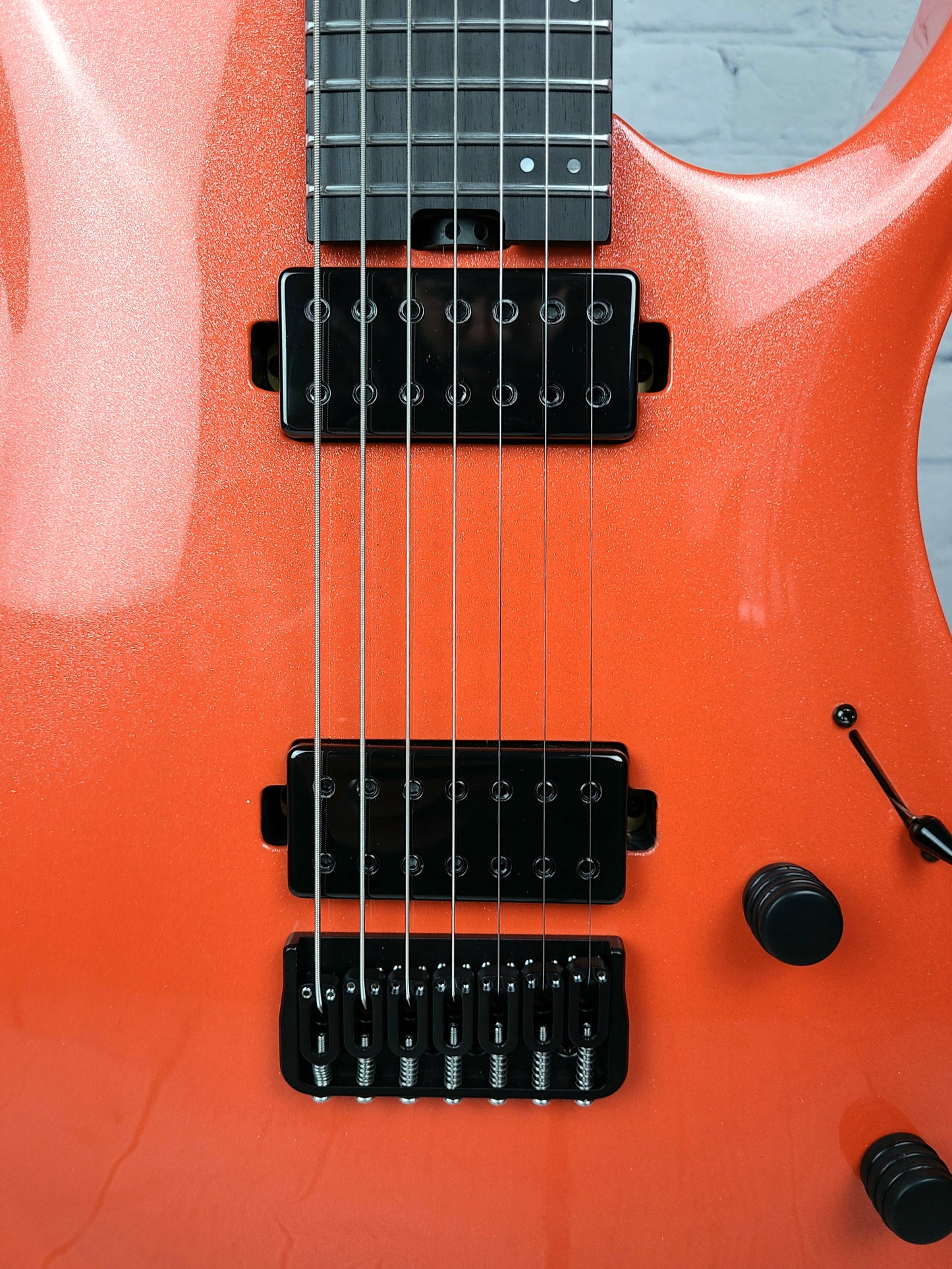Balaguer Diablo Select 7 String Baritone 27" Electric Guitar Metallic Turbo Orange