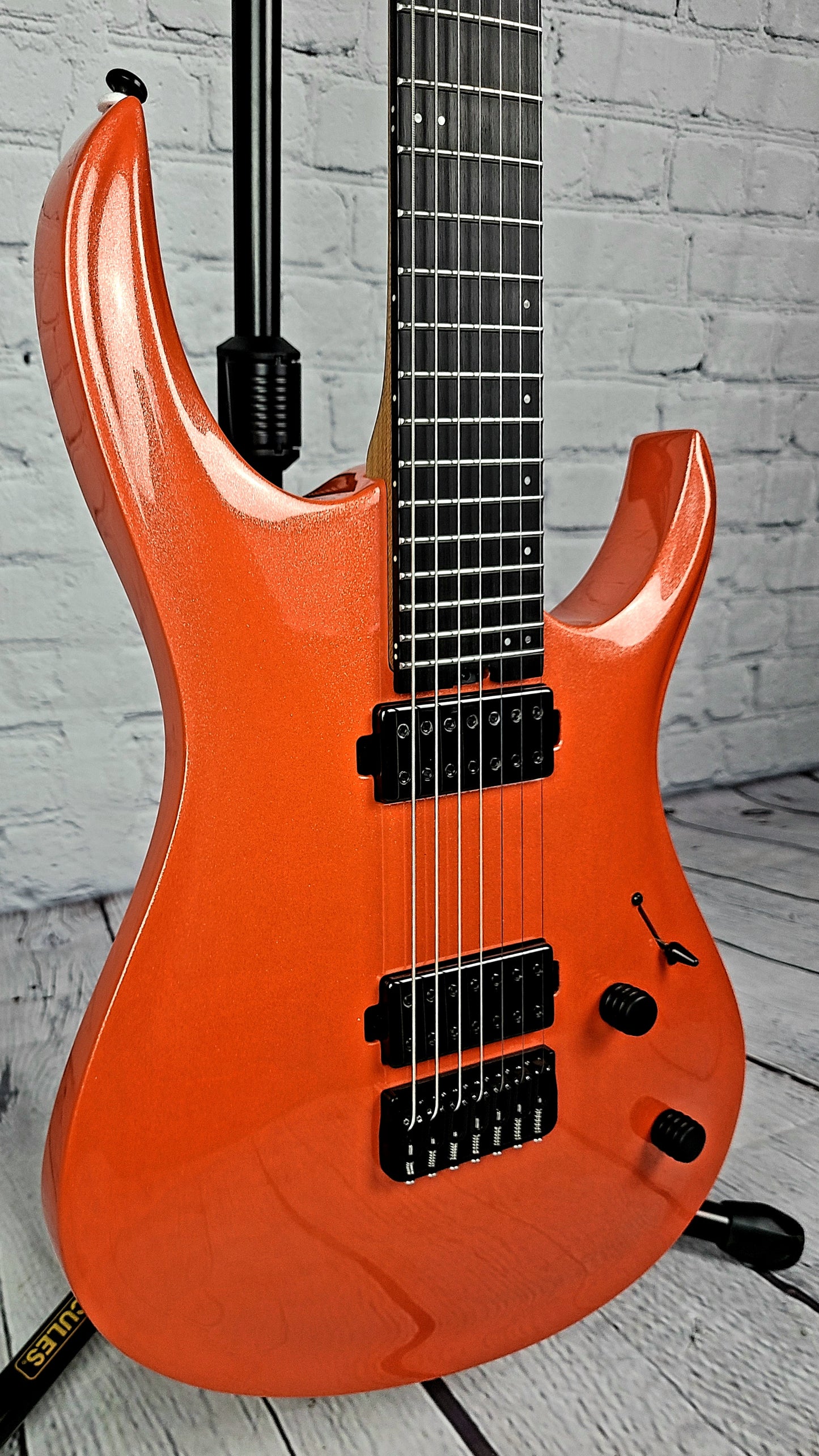 Balaguer Diablo Select 7 String Baritone 27" Electric Guitar Metallic Turbo Orange