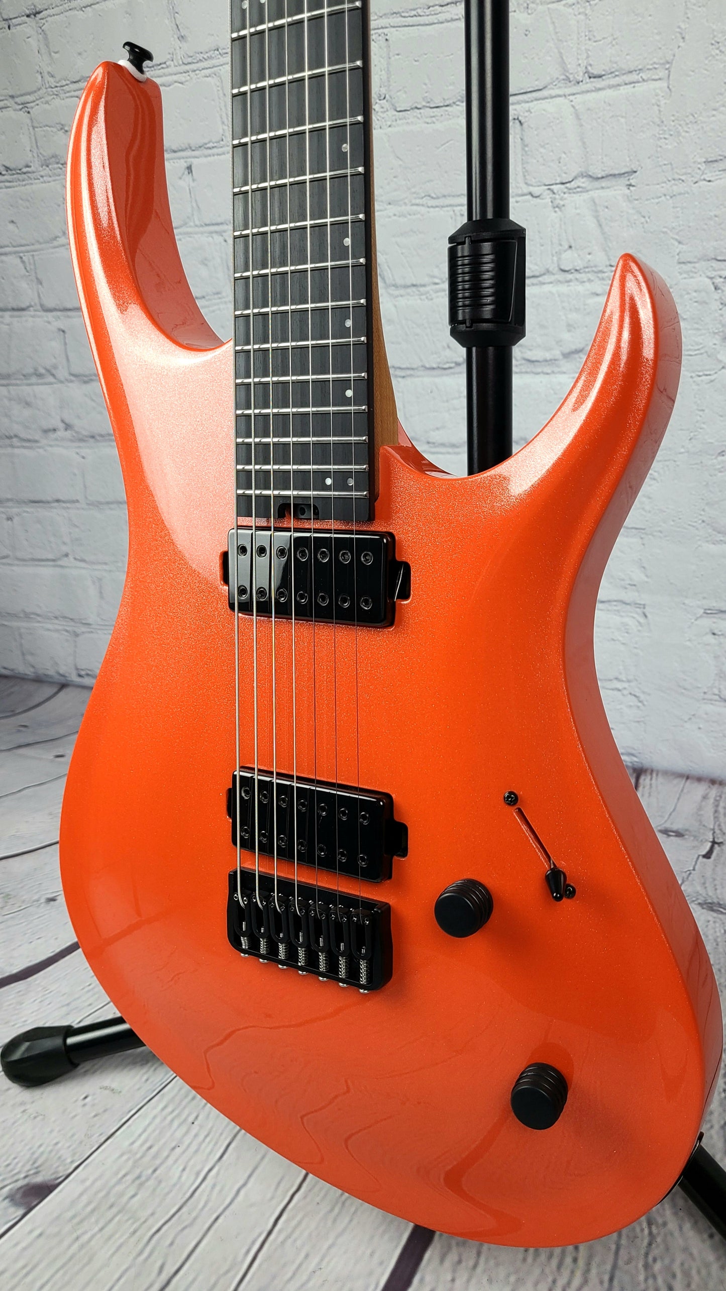 Balaguer Diablo Select 7 String Baritone 27" Electric Guitar Metallic Turbo Orange